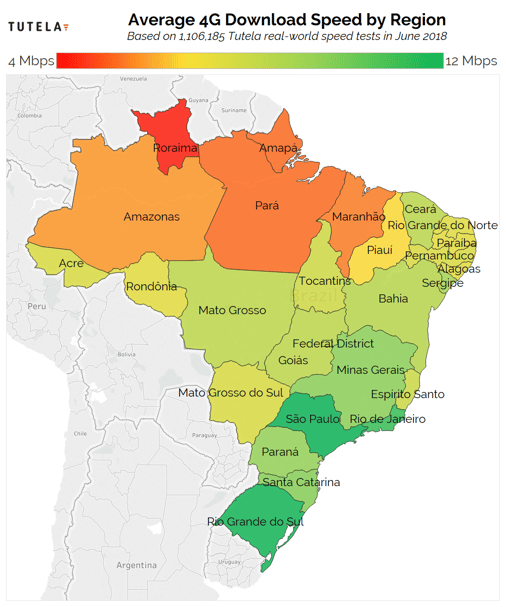 Brazil 4G Download Speed Map June