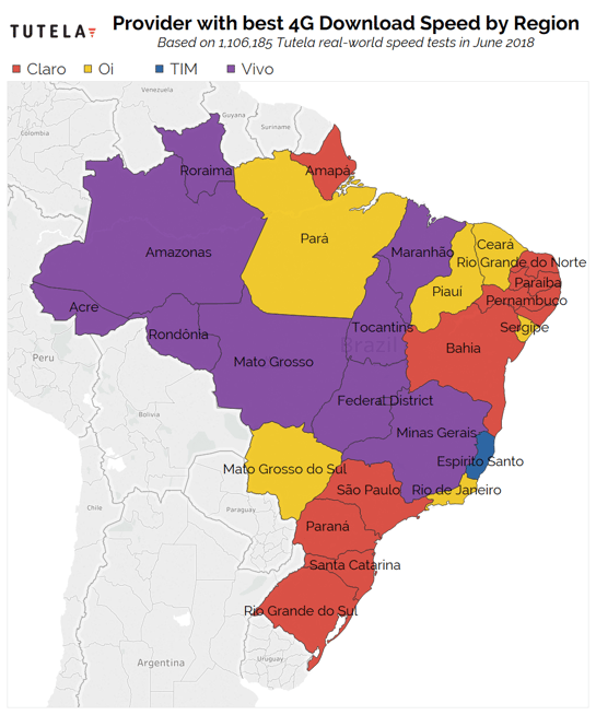 Brazil Download Rank Map June