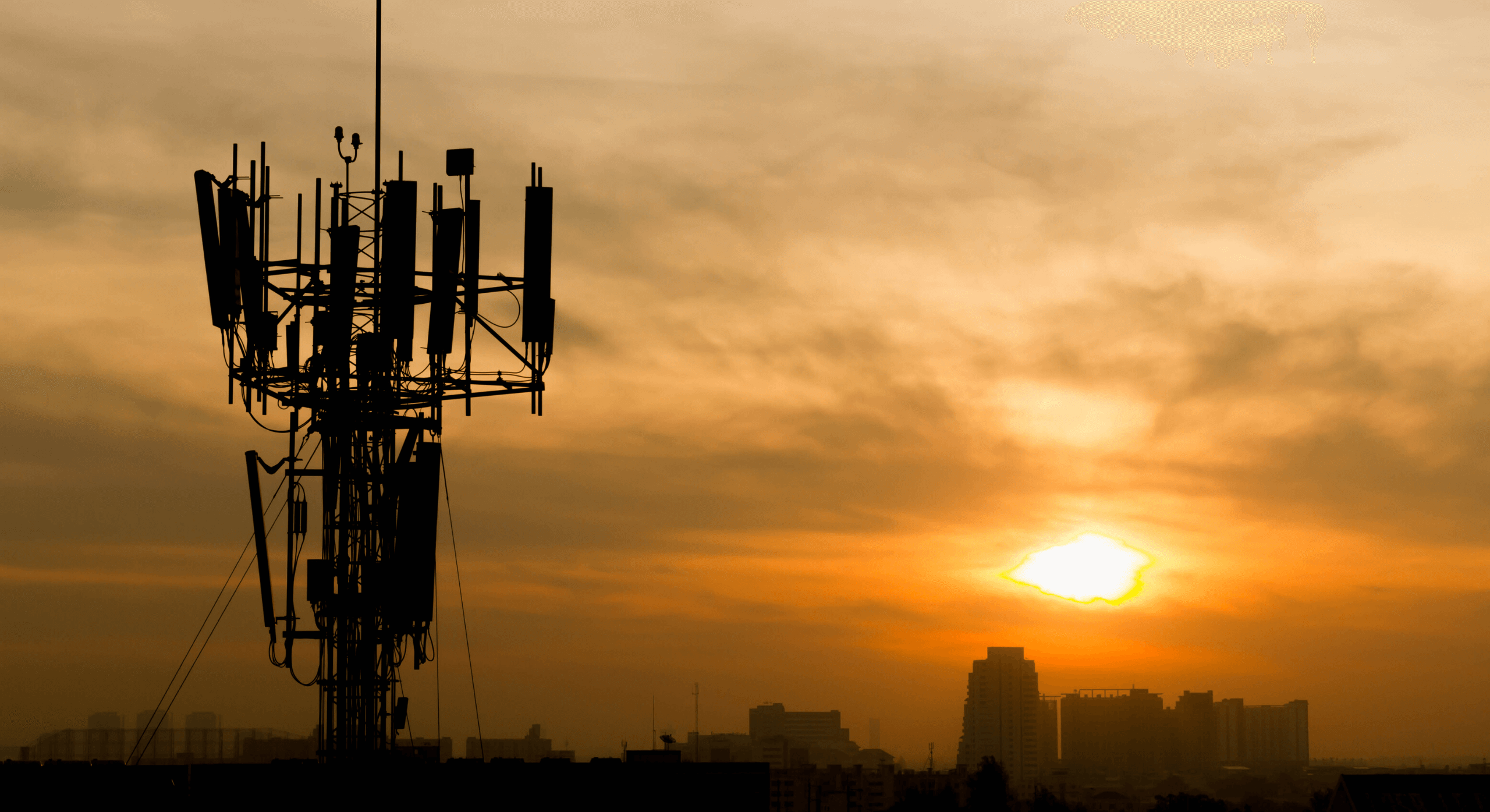 Cell tower sunset